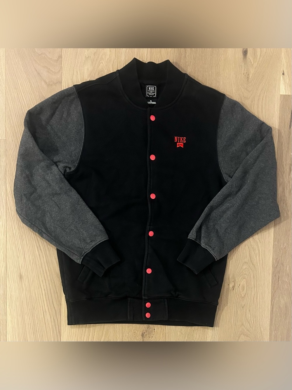 Nike Snap Button Varsity Sweater Jacket - Size Small